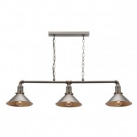 Mercator-Rafael 3 Light Bar Pendant with Aged Brass Highlights